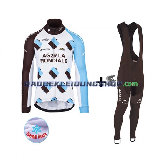 2017 AG2R La Mondiale Thermo Set(Radtrikot und Trägerhose) Herren N001