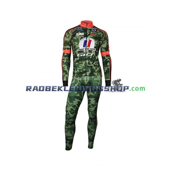 2017 Armee De Terre Set(Radtrikot Langarm und Trägerhose Lang) Herren N001