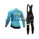 2017 Astana Pro Team Set(Radtrikot Langarm und Trägerhose Lang) Herren N001