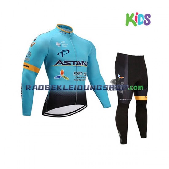 2017 Astana Pro Team Set(Radtrikot Langarm und Radhose Lang) Kinder N001