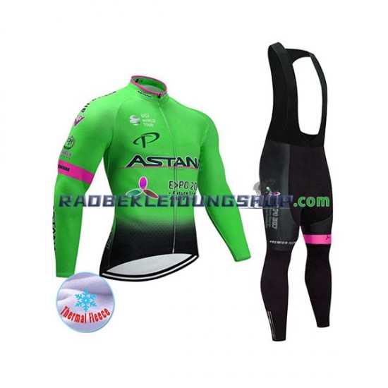 2017 Astana Pro Team Thermo Set(Radtrikot und Trägerhose) Herren N002