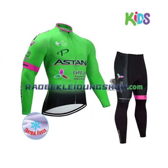 2017 Astana Pro Team Thermo Set(Radtrikot und Radhose) Kinder N002