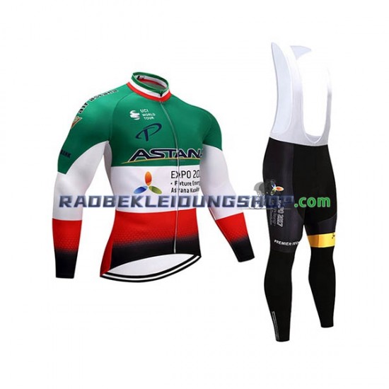 2017 Astana Pro Team Set(Radtrikot Langarm und Trägerhose Lang) Herren N004