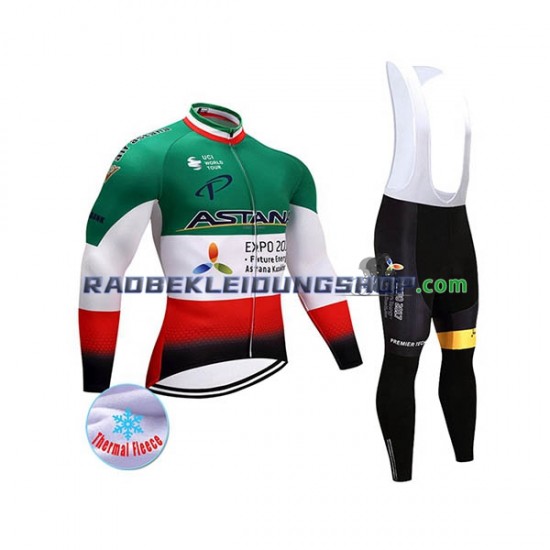 2017 Astana Pro Team Thermo Set(Radtrikot und Trägerhose) Herren N004