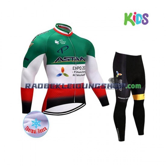 2017 Astana Pro Team Thermo Set(Radtrikot und Radhose) Kinder N004