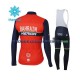 2017 Bahrain Merida Thermo Set(Radtrikot und Trägerhose) Herren N001