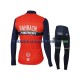 2017 Bahrain Merida Set(Radtrikot Langarm und Radhose Lang) Kinder N001