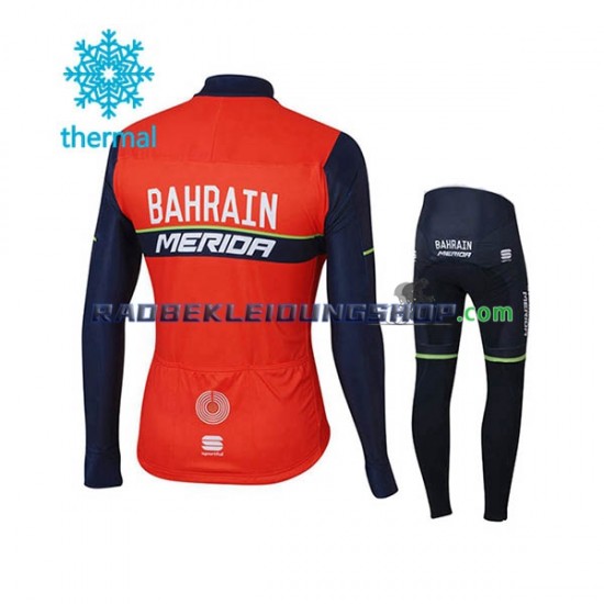 2017 Bahrain Merida Thermo Set(Radtrikot und Radhose) Kinder N001