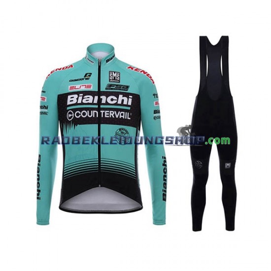 2017 Bianchi Countervail Set(Radtrikot Langarm und Trägerhose Lang) Herren N001