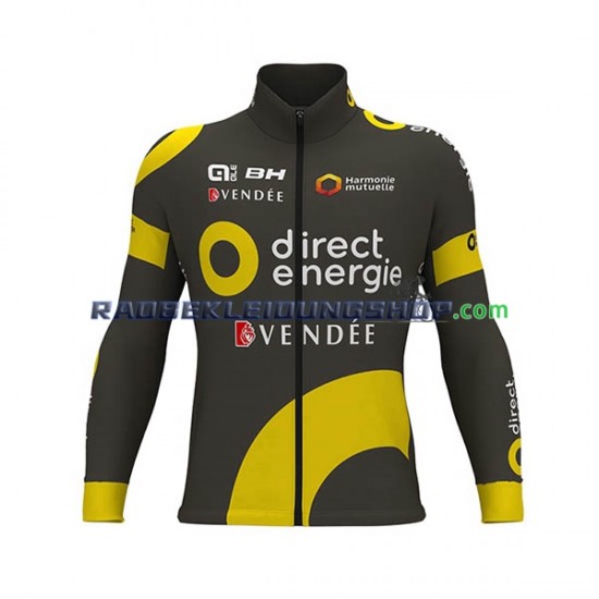 2017 Direct Energie Set(Radtrikot Langarm und Trägerhose Lang) Herren N001