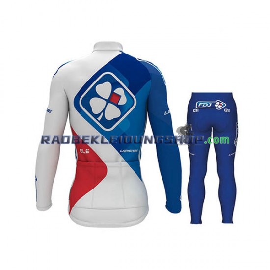 2017 FDJ Set(Radtrikot Langarm und Radhose Lang) Kinder N001