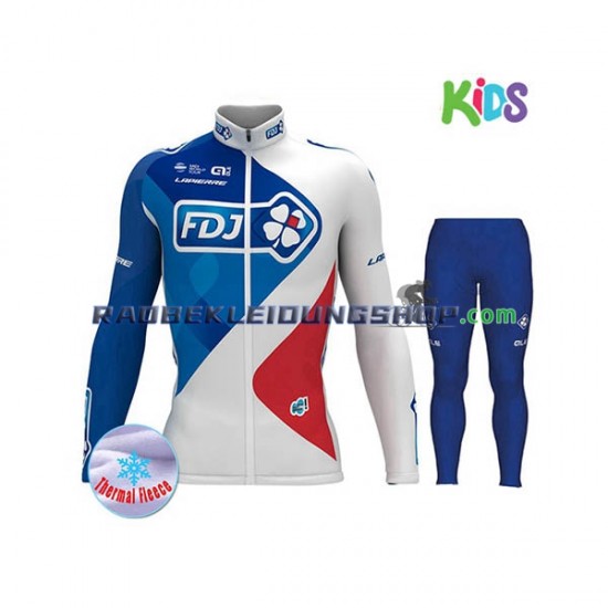 2017 FDJ Thermo Set(Radtrikot und Radhose) Kinder N001