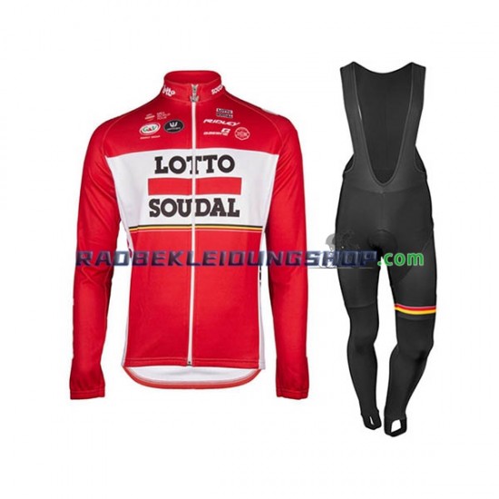 2017 Lotto Soudal Set(Radtrikot Langarm und Trägerhose Lang) Herren N001