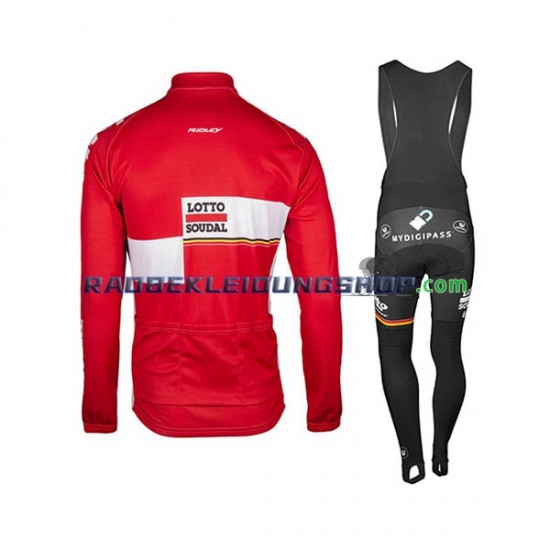 2017 Lotto Soudal Set(Radtrikot Langarm und Trägerhose Lang) Herren N001