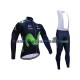 2017 Movistar Team Set(Radtrikot Langarm und Trägerhose Lang) Herren N001