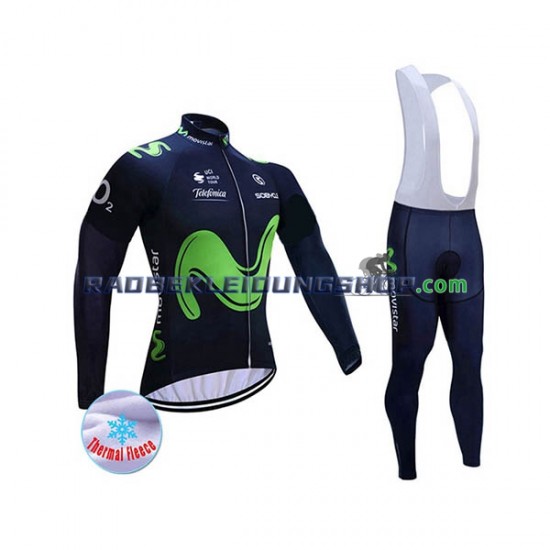 2017 Movistar Team Thermo Set(Radtrikot und Trägerhose) Herren N001