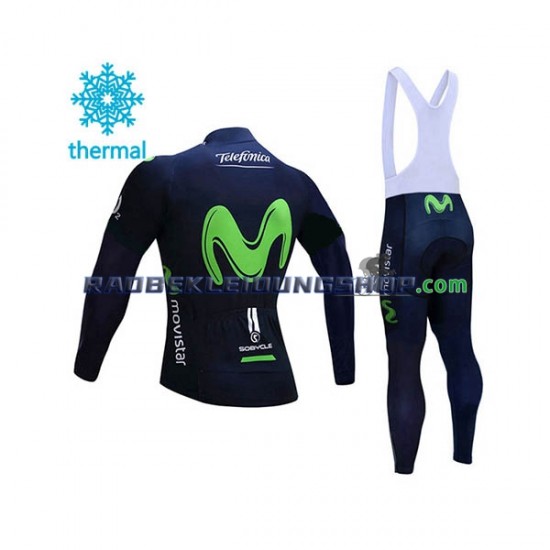 2017 Movistar Team Thermo Set(Radtrikot und Trägerhose) Herren N001