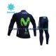 2017 Movistar Team Thermo Set(Radtrikot und Radhose) Kinder N001