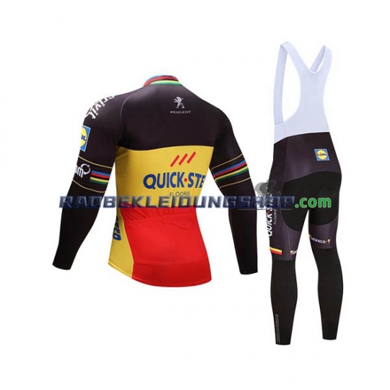 2017 Quick-Step Floors Set(Radtrikot Langarm und Trägerhose Lang) Herren N002