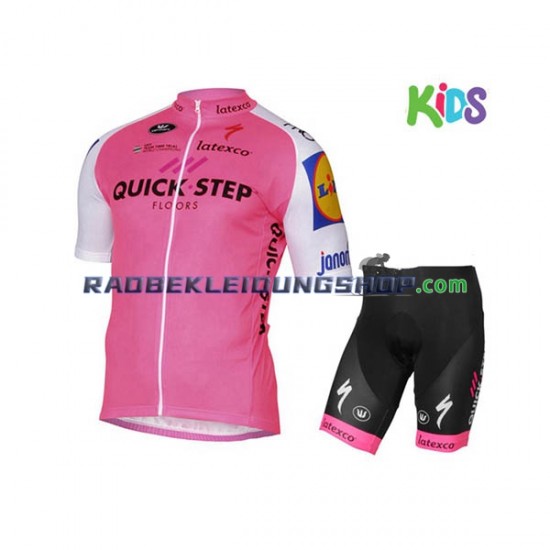 2017 Quick-Step Floors Set(Radtrikot und Fahrradhose) Kinder N004