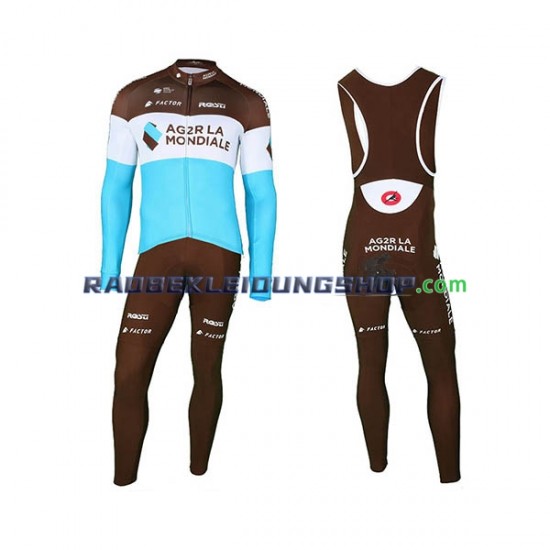 2018 AG2R La Mondiale Set(Radtrikot Langarm und Trägerhose Lang) Herren N002