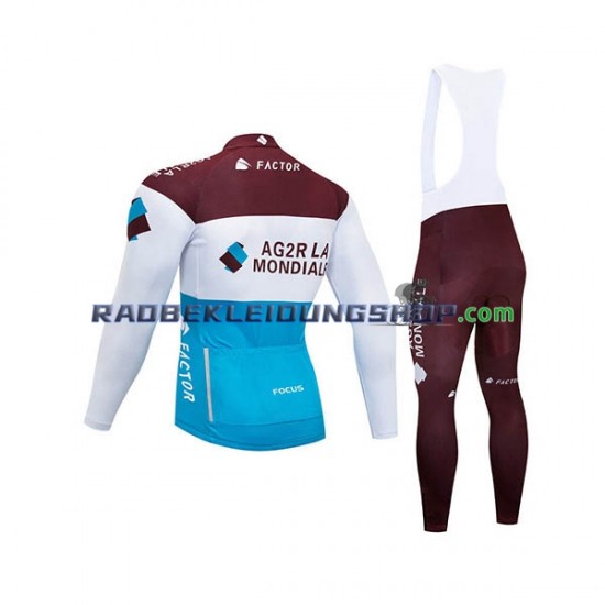 2018 AG2R La Mondiale Set(Radtrikot Langarm und Trägerhose Lang) Herren N002