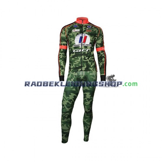 2018 Armee De Terre Set(Radtrikot Langarm und Trägerhose Lang) Herren N001