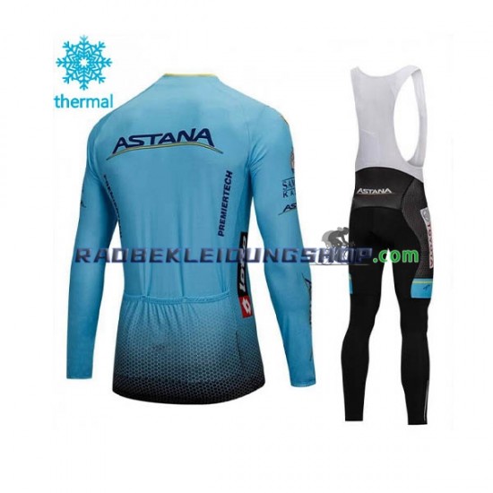 2018 Astana Pro Team Thermo Set(Radtrikot und Trägerhose) Herren N001