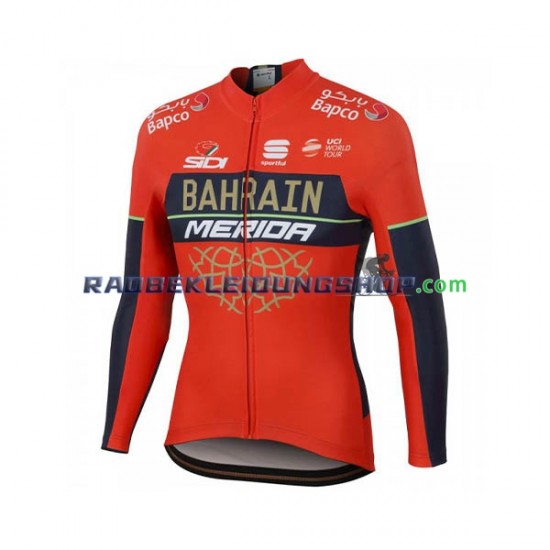 2018 Bahrain Merida Rennradtrikot Langarm Herren N001