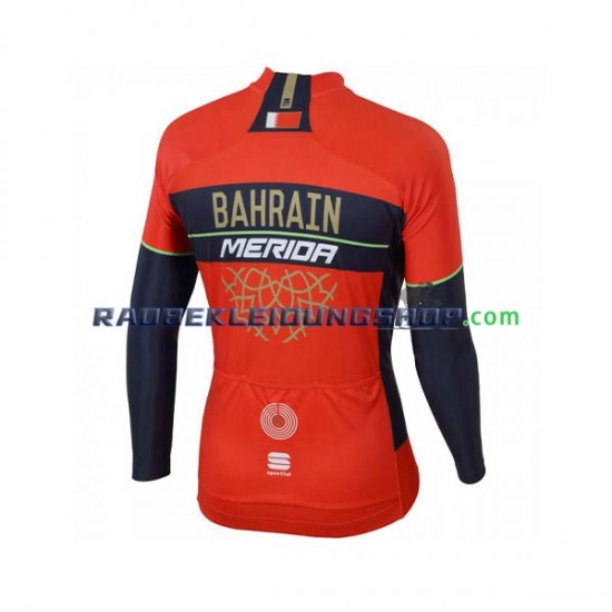 2018 Bahrain Merida Rennradtrikot Langarm Herren N001