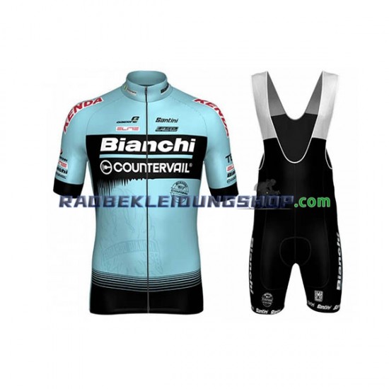 2018 Bianchi Countervail Set(Radtrikot und Trägerhose) Herren N001