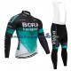 2018 Bora Hansgrohe Set(Radtrikot Langarm und Trägerhose Lang) Herren N001