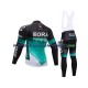 2018 Bora Hansgrohe Set(Radtrikot Langarm und Trägerhose Lang) Herren N001