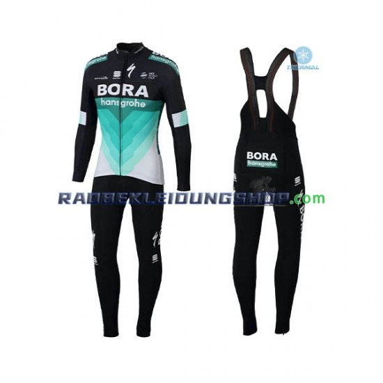 2018 Bora Hansgrohe Thermo Set(Radtrikot und Trägerhose) Herren N001