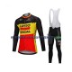 2018 Lotto Soudal Set(Radtrikot Langarm und Trägerhose Lang) Herren N002