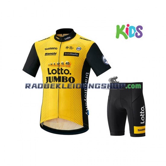 2018 LottoNL-Jumbo Set(Radtrikot und Fahrradhose) Kinder N001