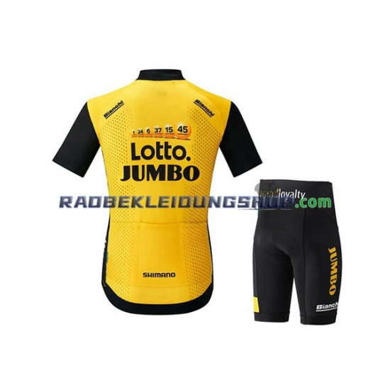 2018 LottoNL-Jumbo Set(Radtrikot und Fahrradhose) Kinder N001