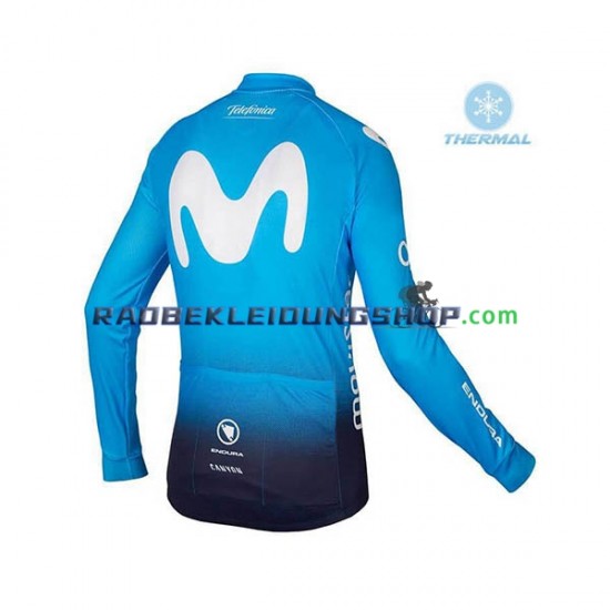 2018 Movistar Team Thermo Set(Radtrikot und Trägerhose) Herren N001