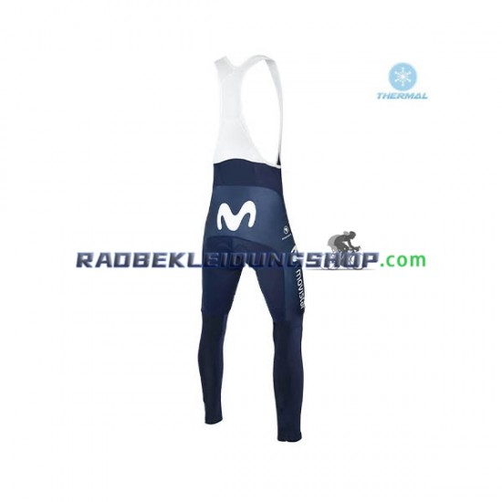 2018 Movistar Team Thermo Set(Radtrikot und Trägerhose) Herren N001