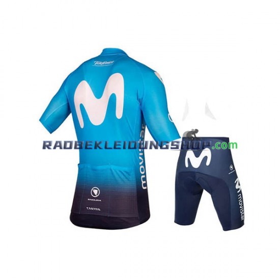 2018 Movistar Team Set(Radtrikot und Fahrradhose) Kinder N001