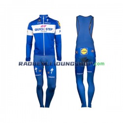 2018 Quick Step Floors Set(Radtrikot Langarm und Trägerhose Lang) Herren N001