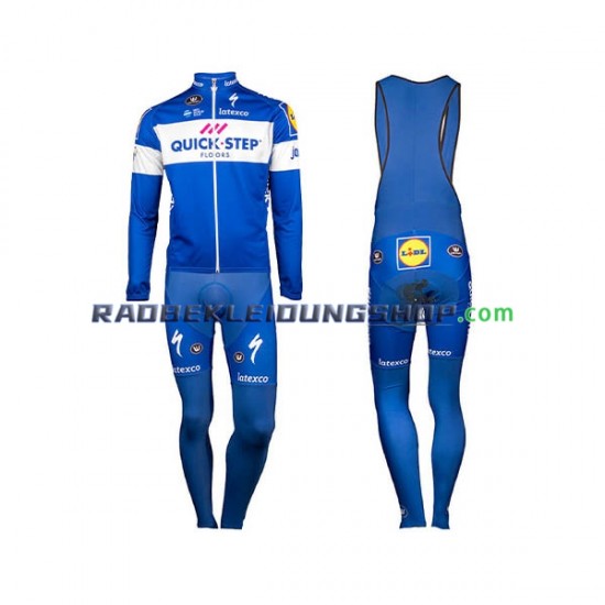 2018 Quick Step Floors Set(Radtrikot Langarm und Trägerhose Lang) Herren N001