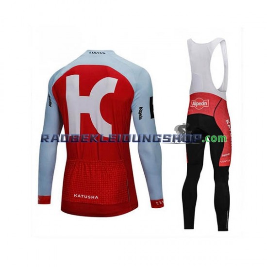 2018 Team Katusha Alpecin Set(Radtrikot Langarm und Trägerhose Lang) Herren N001