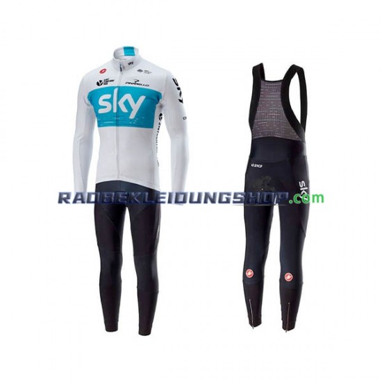 2018 Team Sky Set(Radtrikot Langarm und Trägerhose Lang) Herren N001