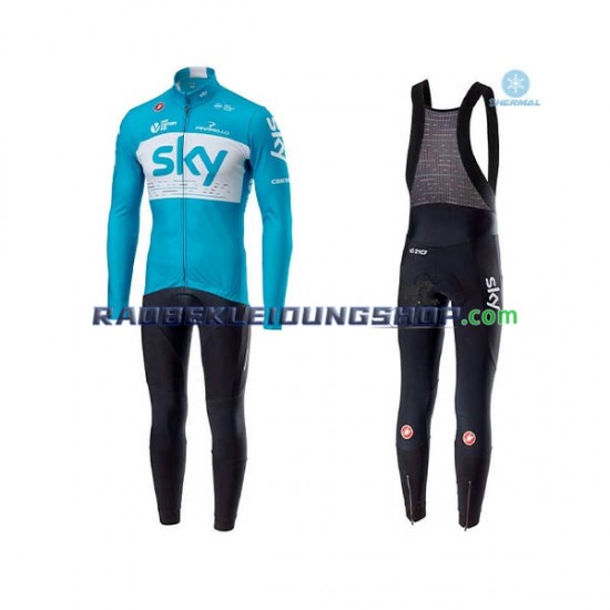 2018 Team Sky Thermo Set(Radtrikot und Trägerhose) Herren N002