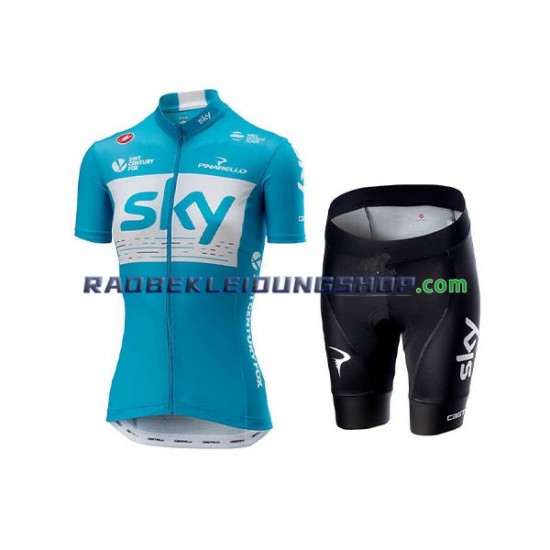 2018 Team Sky Set(Radtrikot und Fahrradhose) Damen N002