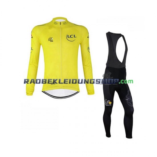 2018 Tour De France Set(Radtrikot Langarm und Trägerhose Lang) Herren N001