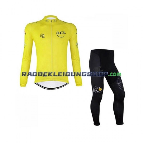 2018 Tour De France Set(Radtrikot Langarm und Radhose Lang) Herren N001