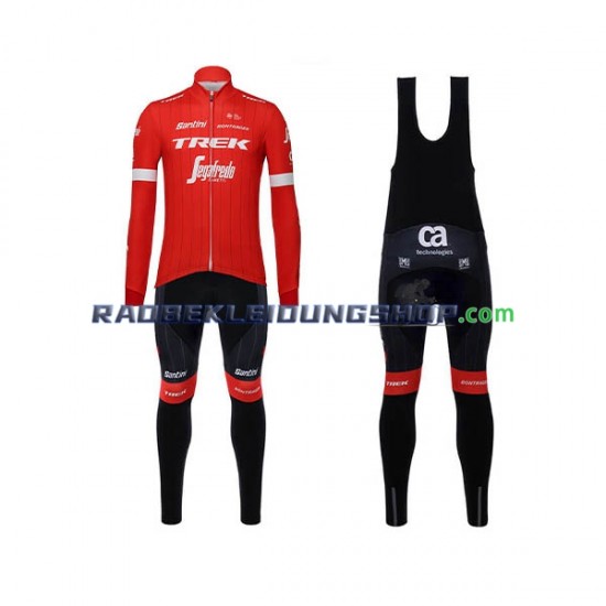 2018 Trek-Segafredo Set(Radtrikot Langarm und Trägerhose Lang) Herren N001