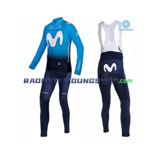 2019 Movistar Team Thermo Set(Radtrikot und Trägerhose) Herren N001